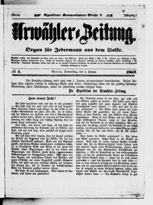 Urwähler-Zeitung vom 01.01.1852
