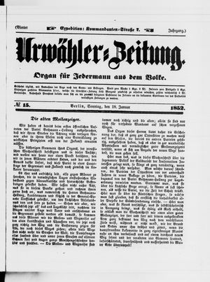 Urwähler-Zeitung vom 18.01.1852