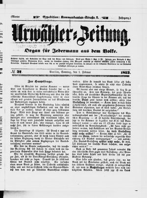 Urwähler-Zeitung vom 01.02.1852