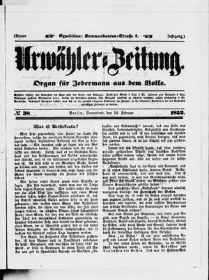 Urwähler-Zeitung vom 14.02.1852