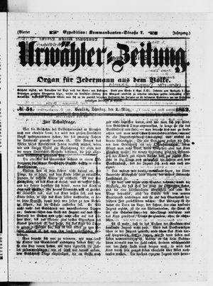 Urwähler-Zeitung vom 02.03.1852