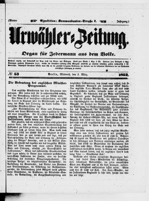 Urwähler-Zeitung vom 03.03.1852