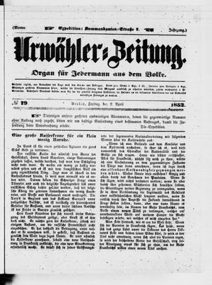Urwähler-Zeitung vom 02.04.1852