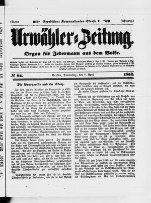 Urwähler-Zeitung on Apr 8, 1852