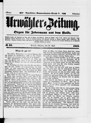 Urwähler-Zeitung on Apr 28, 1852
