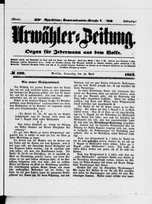 Urwähler-Zeitung vom 29.04.1852
