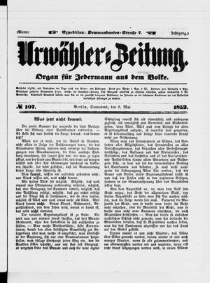 Urwähler-Zeitung on May 8, 1852