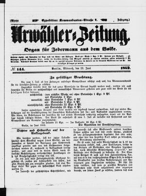 Urwähler-Zeitung vom 23.06.1852