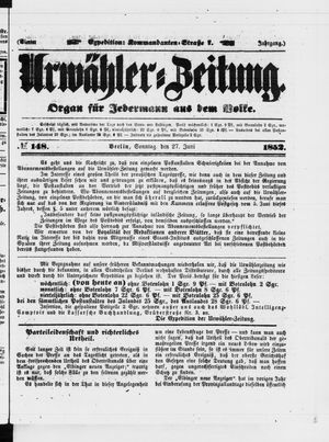 Urwähler-Zeitung vom 27.06.1852