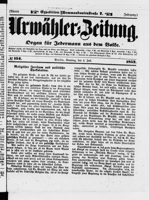 Urwähler-Zeitung vom 04.07.1852