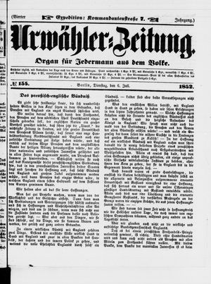 Urwähler-Zeitung vom 06.07.1852