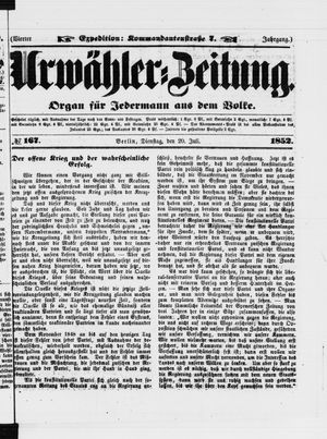Urwähler-Zeitung vom 20.07.1852