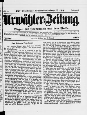 Urwähler-Zeitung vom 06.08.1852