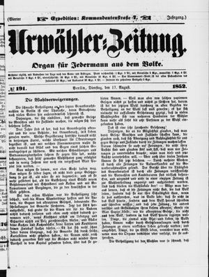 Urwähler-Zeitung vom 17.08.1852