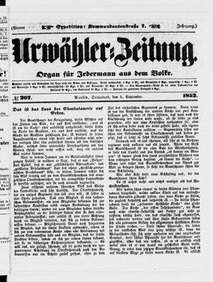 Urwähler-Zeitung vom 04.09.1852
