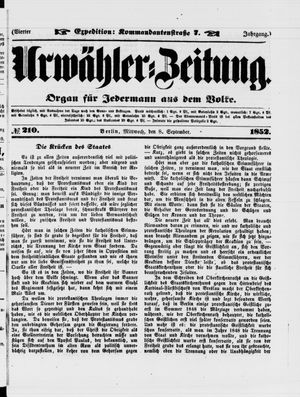 Urwähler-Zeitung vom 08.09.1852