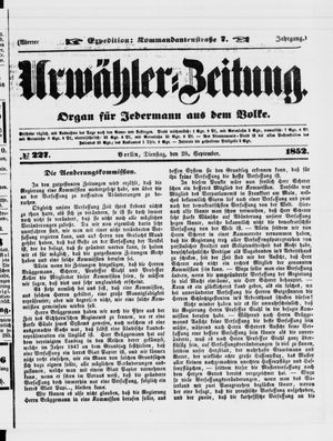Urwähler-Zeitung on Sep 28, 1852