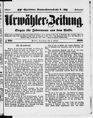 Urwähler-Zeitung vom 02.10.1852