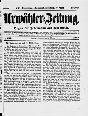 Urwähler-Zeitung vom 03.10.1852
