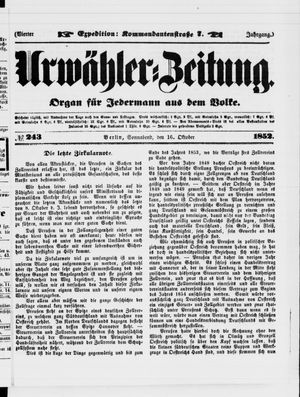 Urwähler-Zeitung vom 16.10.1852
