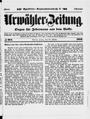 Urwähler-Zeitung vom 29.10.1852