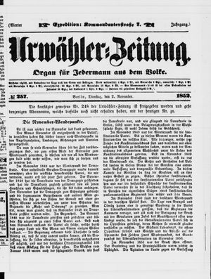 Urwähler-Zeitung vom 02.11.1852