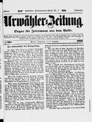 Urwähler-Zeitung vom 09.12.1852