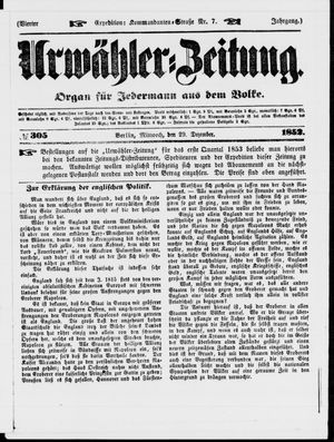 Urwähler-Zeitung on Dec 29, 1852