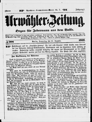 Urwähler-Zeitung on Dec 30, 1852