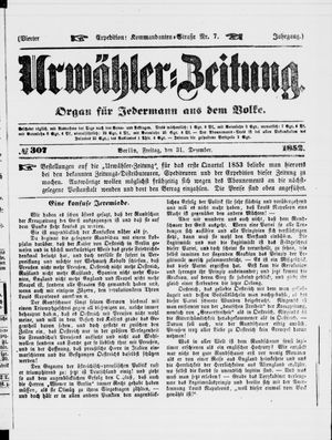 Urwähler-Zeitung on Dec 31, 1852