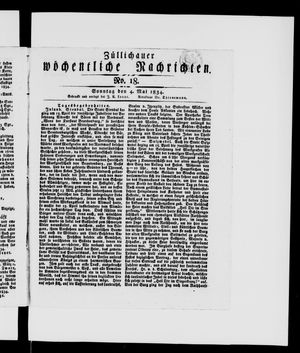 Züllichauer wöchentliche Nachrichten on May 4, 1834