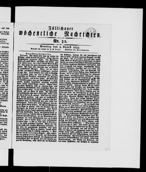 Züllichauer wöchentliche Nachrichten on Aug 9, 1835