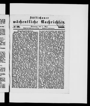 Züllichauer wöchentliche Nachrichten on May 7, 1837