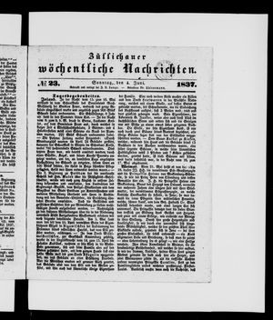 Züllichauer wöchentliche Nachrichten on Jun 4, 1837