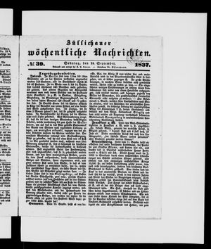 Züllichauer wöchentliche Nachrichten vom 24.09.1837