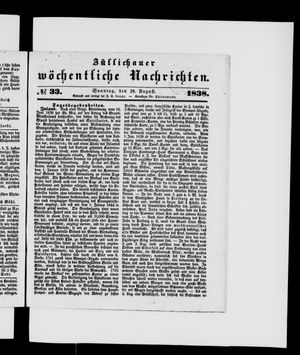 Züllichauer wöchentliche Nachrichten on Aug 19, 1838