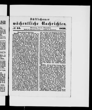 Züllichauer wöchentliche Nachrichten vom 03.11.1839