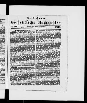 Züllichauer wöchentliche Nachrichten on Dec 8, 1839