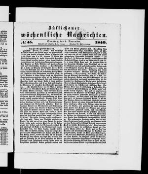 Züllichauer wöchentliche Nachrichten vom 08.11.1840