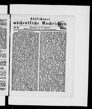 Züllichauer wöchentliche Nachrichten on Jan 24, 1841