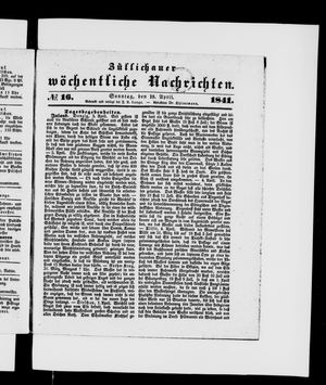 Züllichauer wöchentliche Nachrichten on Apr 18, 1841