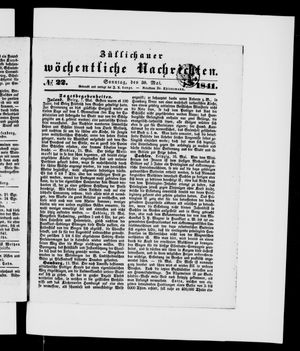 Züllichauer wöchentliche Nachrichten on May 30, 1841
