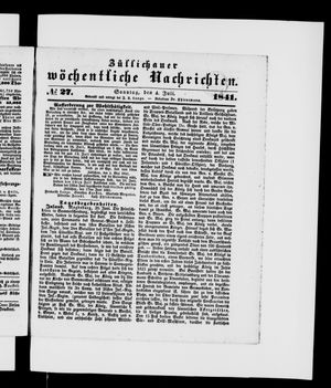 Züllichauer wöchentliche Nachrichten vom 04.07.1841