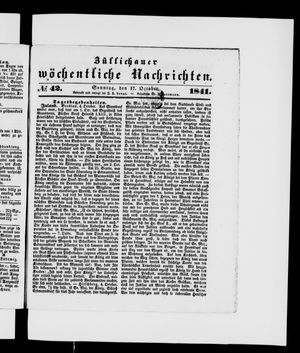 Züllichauer wöchentliche Nachrichten on Oct 17, 1841