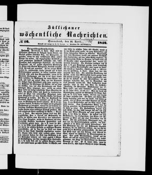 Züllichauer wöchentliche Nachrichten vom 16.04.1842