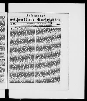 Züllichauer wöchentliche Nachrichten vom 18.06.1842