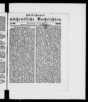 Züllichauer wöchentliche Nachrichten vom 02.07.1842