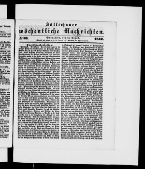 Züllichauer wöchentliche Nachrichten vom 13.08.1842