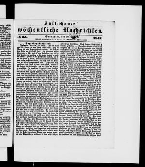 Züllichauer wöchentliche Nachrichten vom 27.08.1842
