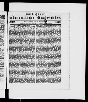 Züllichauer wöchentliche Nachrichten vom 24.09.1842
